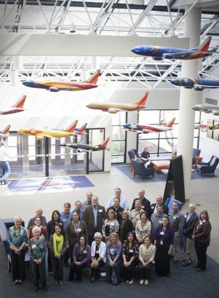 Conference attendees in Southwest headquarters lobby. Credit: Southwest Airlines