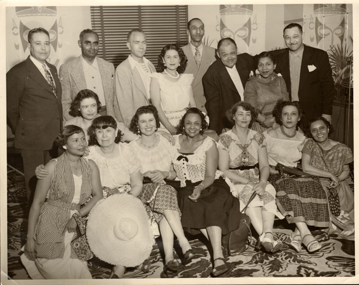 1950 photograph of Dr. Bernard Streets, his wife, and friends. "Image Credit of the Streets Family Collection of the Indiana University South Bend Archives."